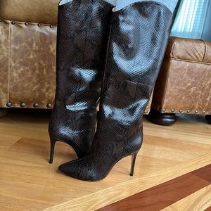 Schutz Maryana Snake Embossed Boots